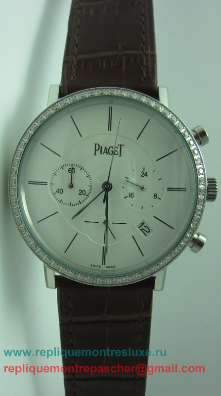 Piaget Working Chronograph Diamonds Bezel PTM30