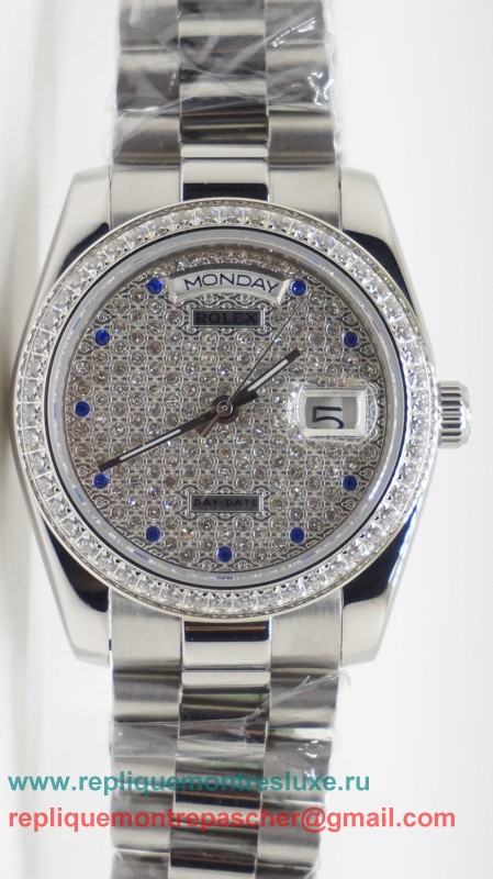 Rolex Day-Date Automatique S/S 36MM Diamonds Sapphire RXM383