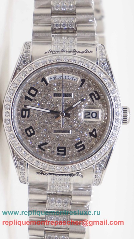 Rolex Day-Date Automatique S/S 36MM Diamonds Sapphire RXM466